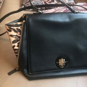 Kate spade black and leopard purse